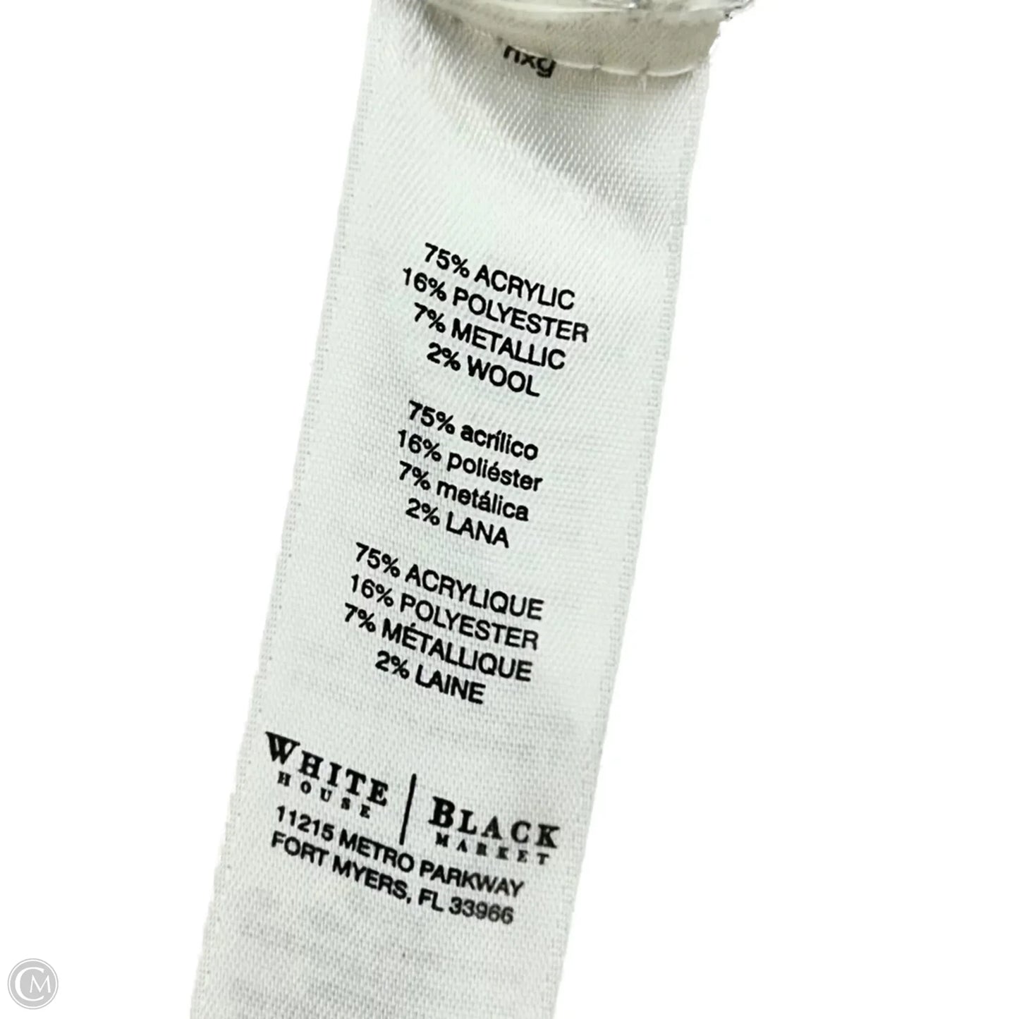 Sweater Poncho By White House Black Market In Silver & White, Size: M