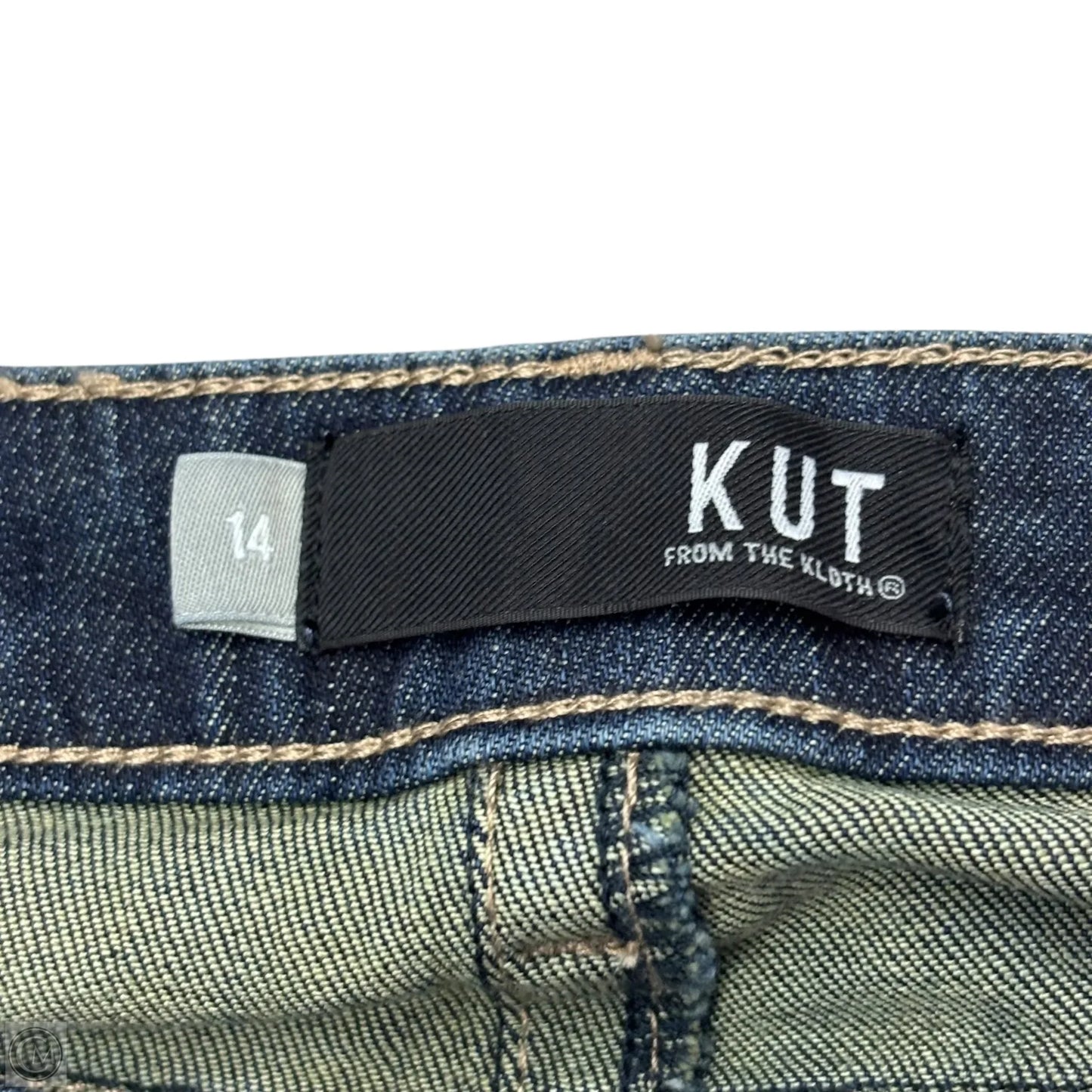 Jeans Straight By Kut In Blue Denim, Size: 14