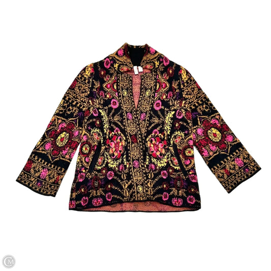 Cardigan By Moth In Black & Pink, Size: Xs