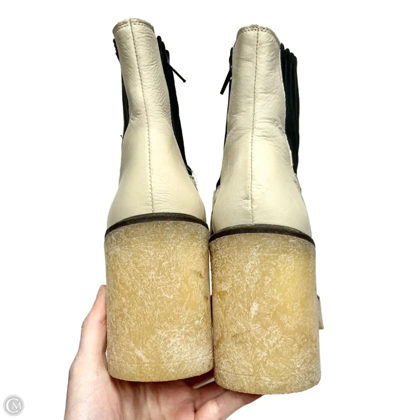 Boots Ankle Heels By Free People In Cream, Size: 6.5