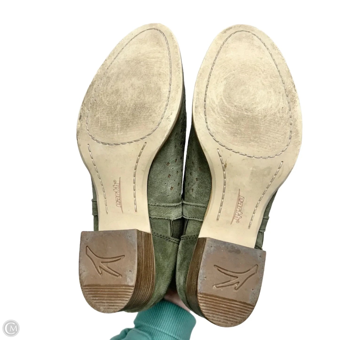 Boots Ankle Heels By Earth In Green, Size: 9