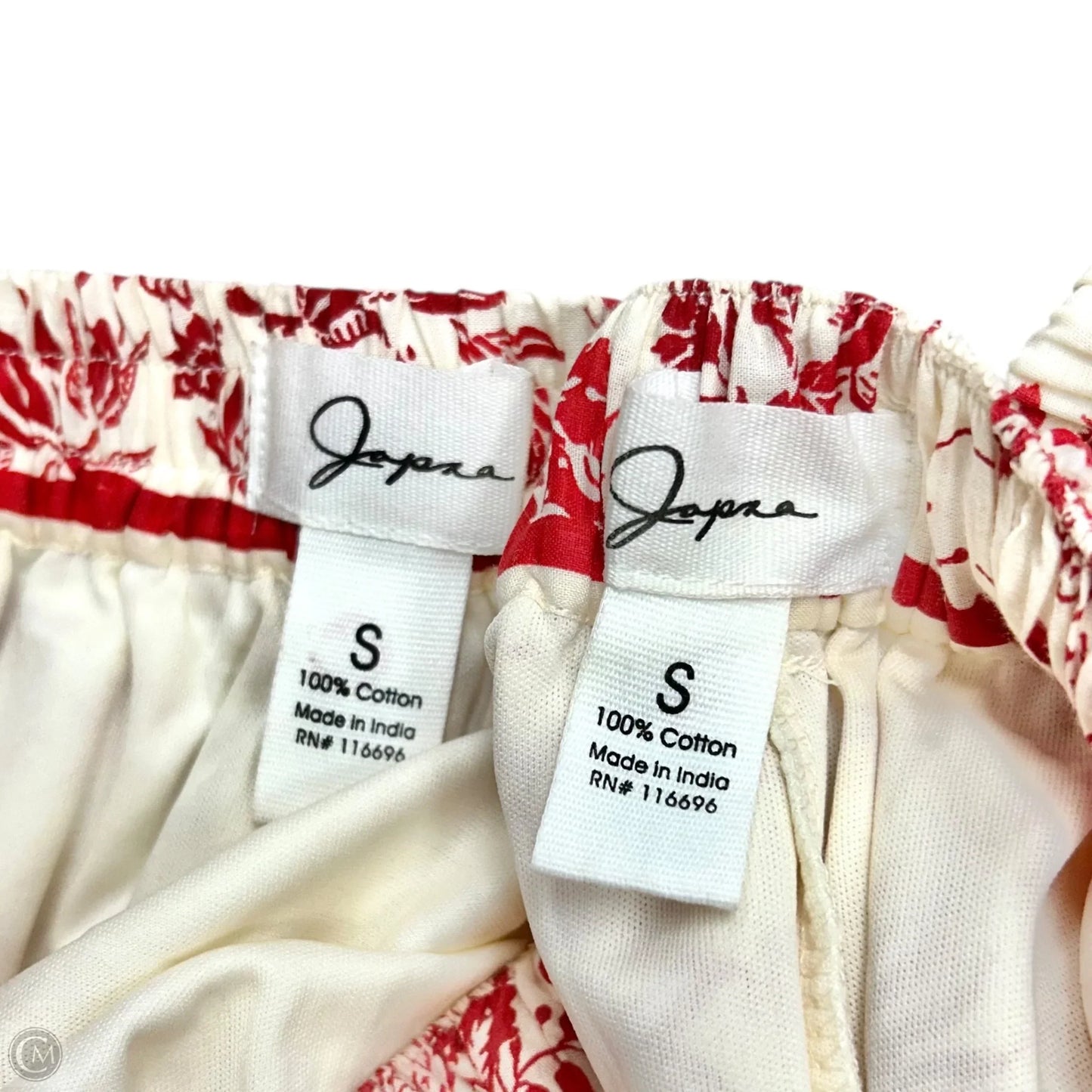Skirt Set 2pc By Japna In Cream & Red, Size: S