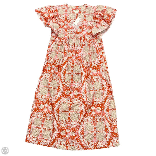Dress Casual Midi By Maeve In Orange & Pink, Size: Xs