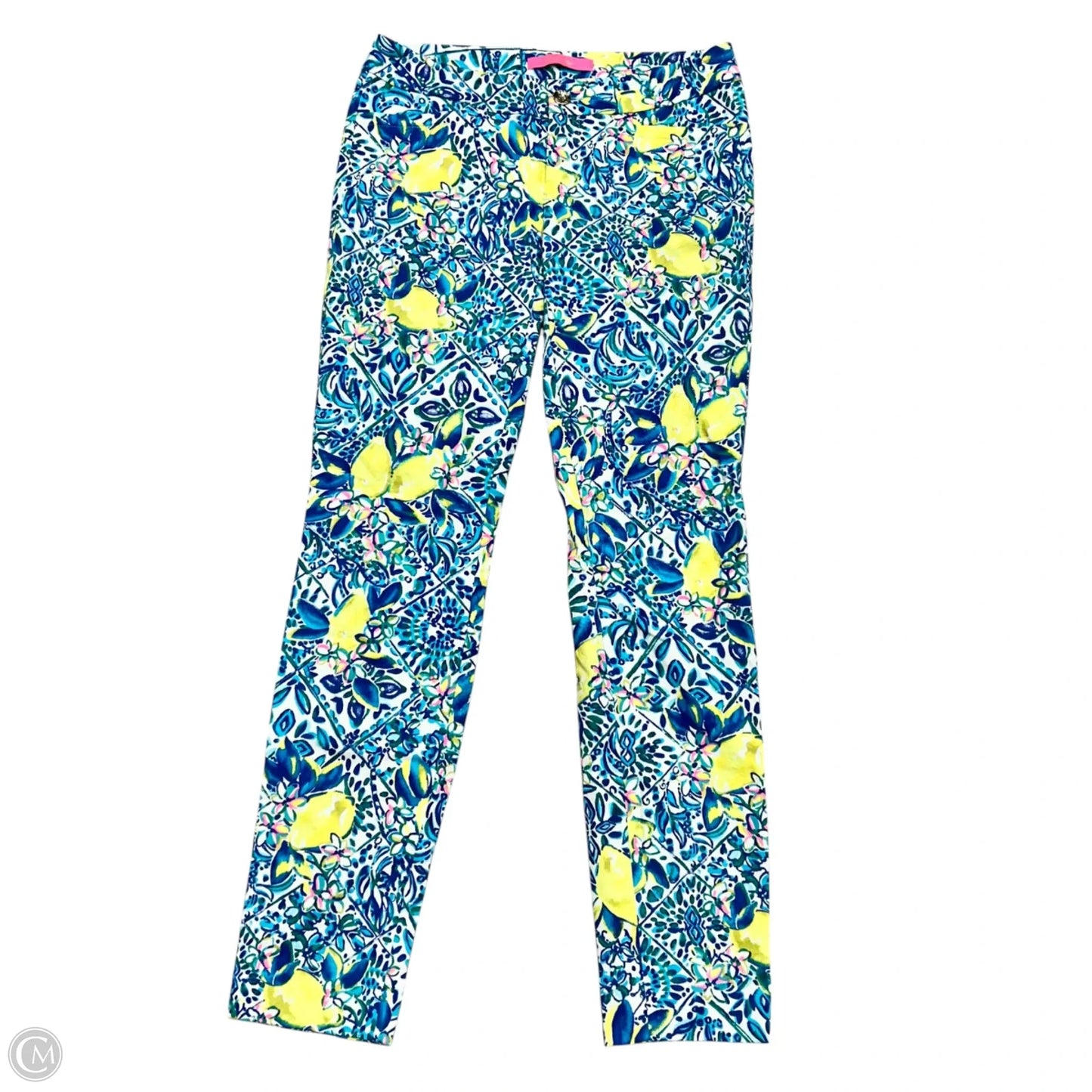 Pants Designer By Lilly Pulitzer In Blue & Yellow, Size: 0