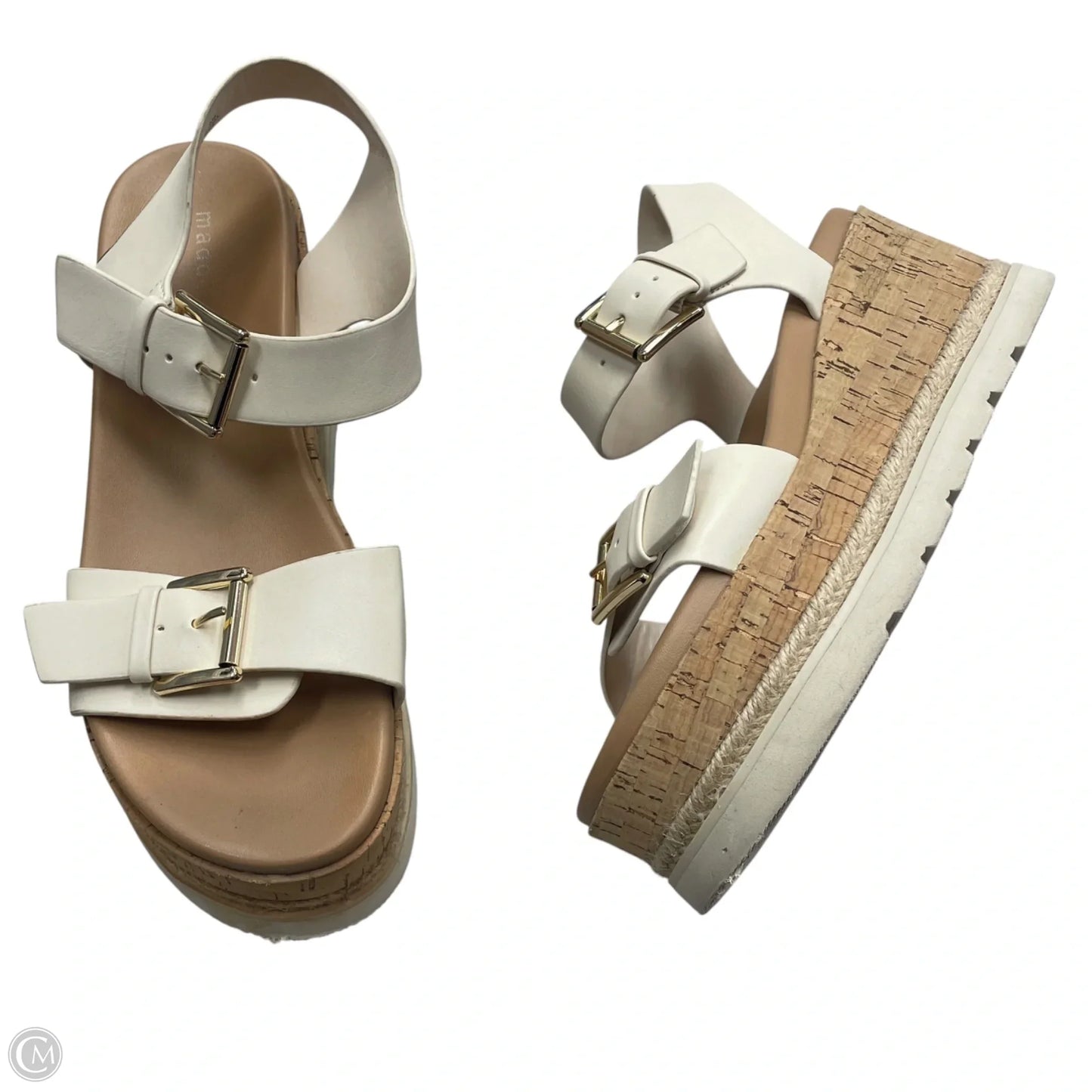 Sandals Heels Platform By Madden Girl In Ivory, Size: 8