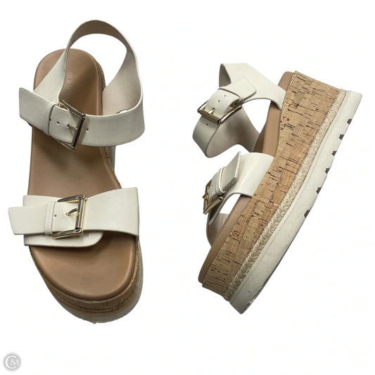 Sandals Heels Platform By Madden Girl In Ivory, Size: 8