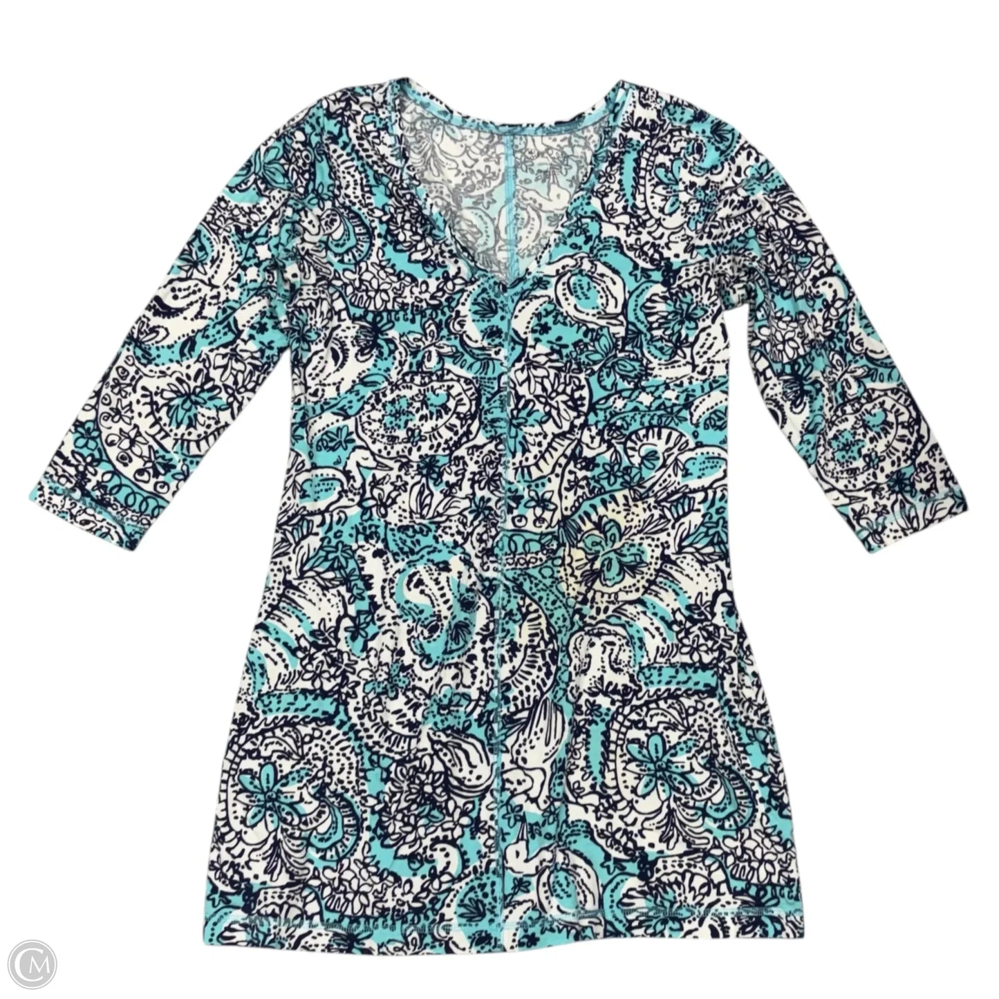 Dress Designer By Lilly Pulitzer In Blue & White, Size: L