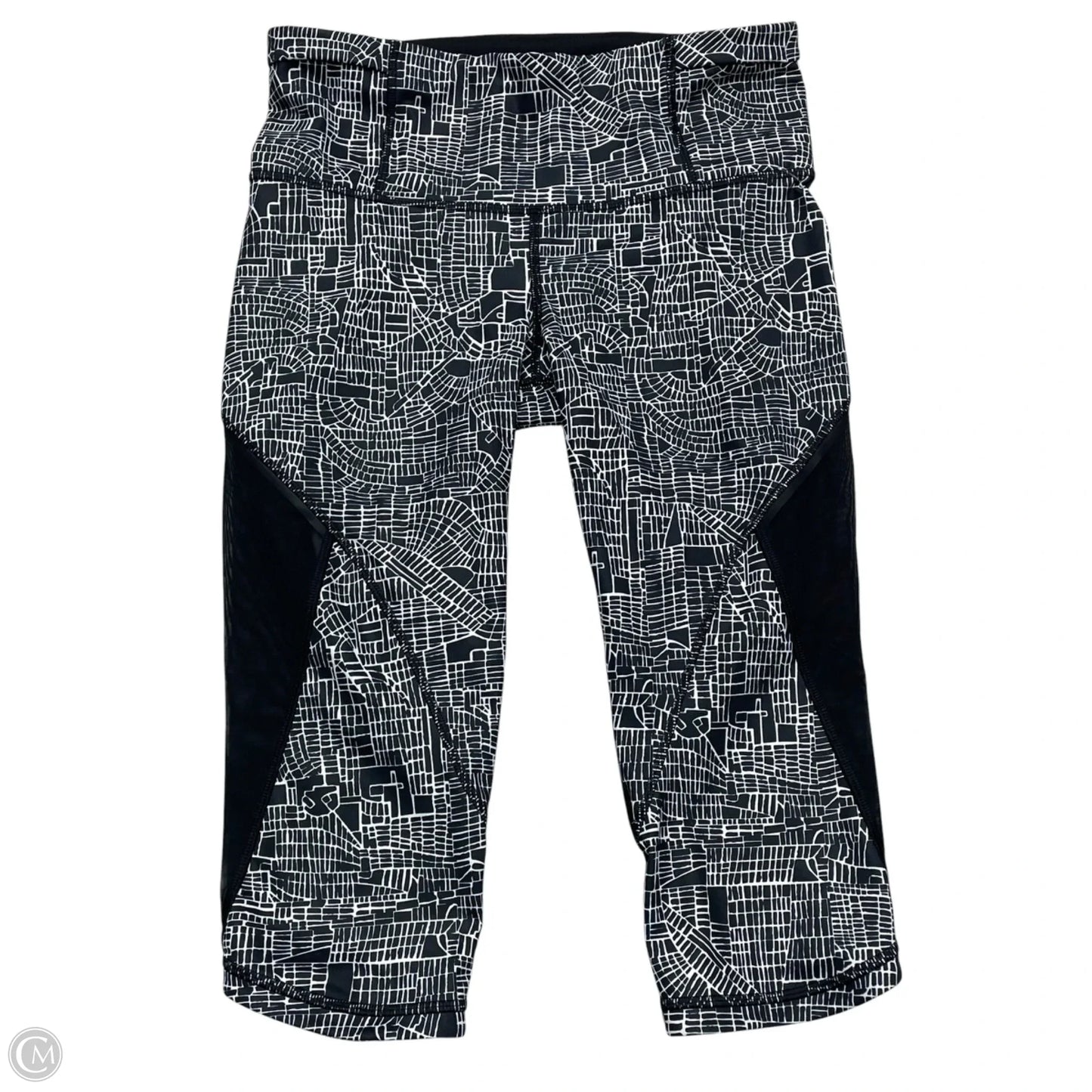 Athletic Leggings Capris By Lululemon In Black & White, Size: M