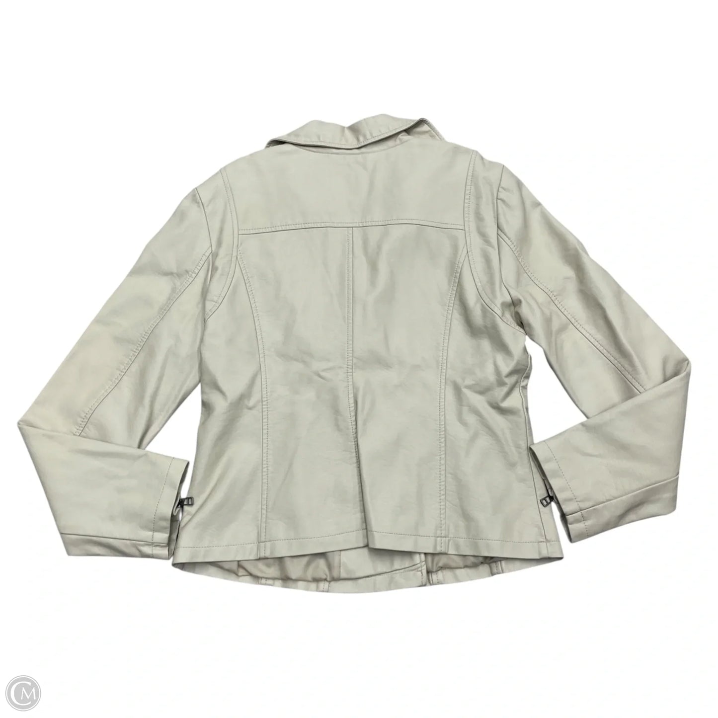 Jacket Moto By Max Studio In Cream, Size: Xl