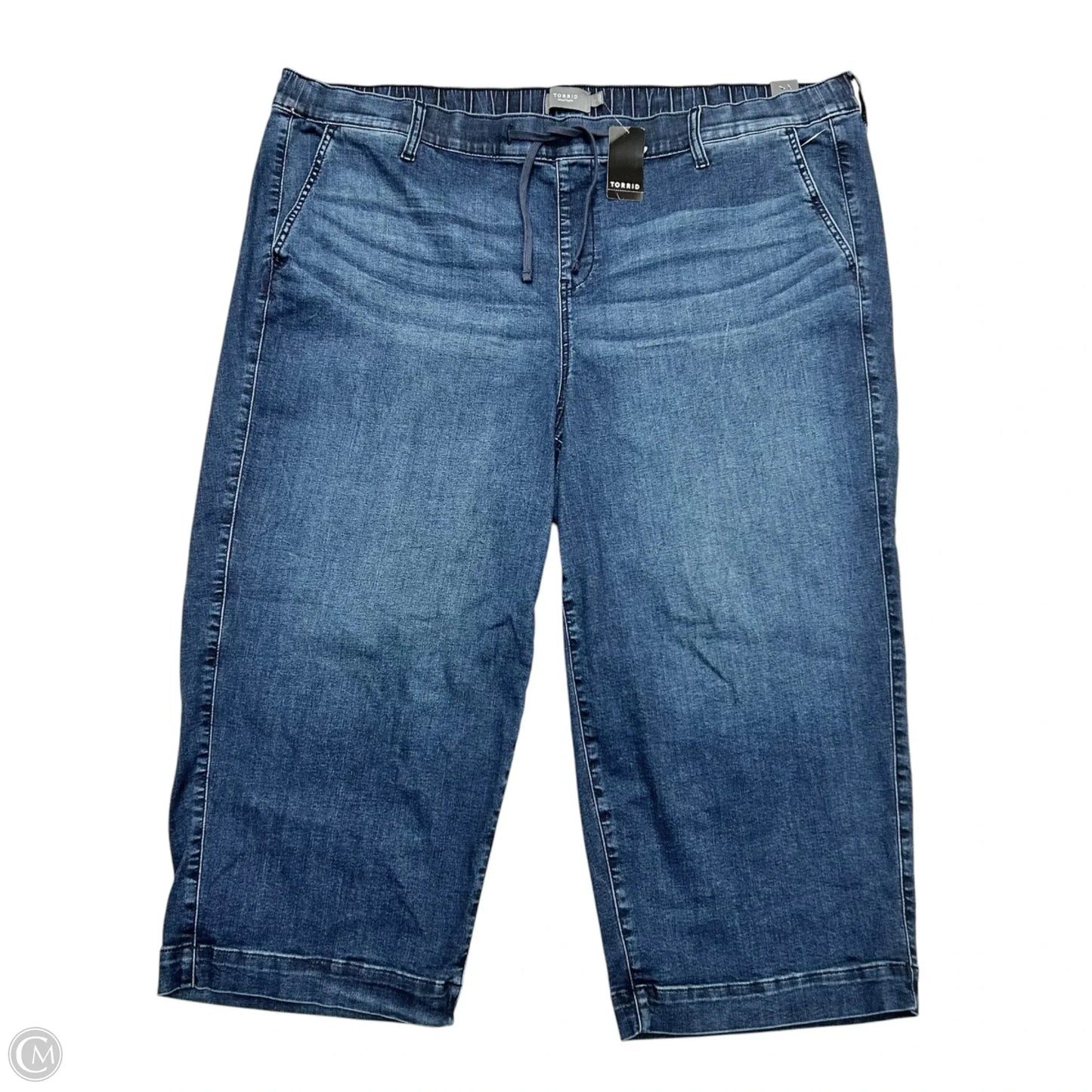 Jeans Cropped By Torrid In Blue Denim, Size: 26