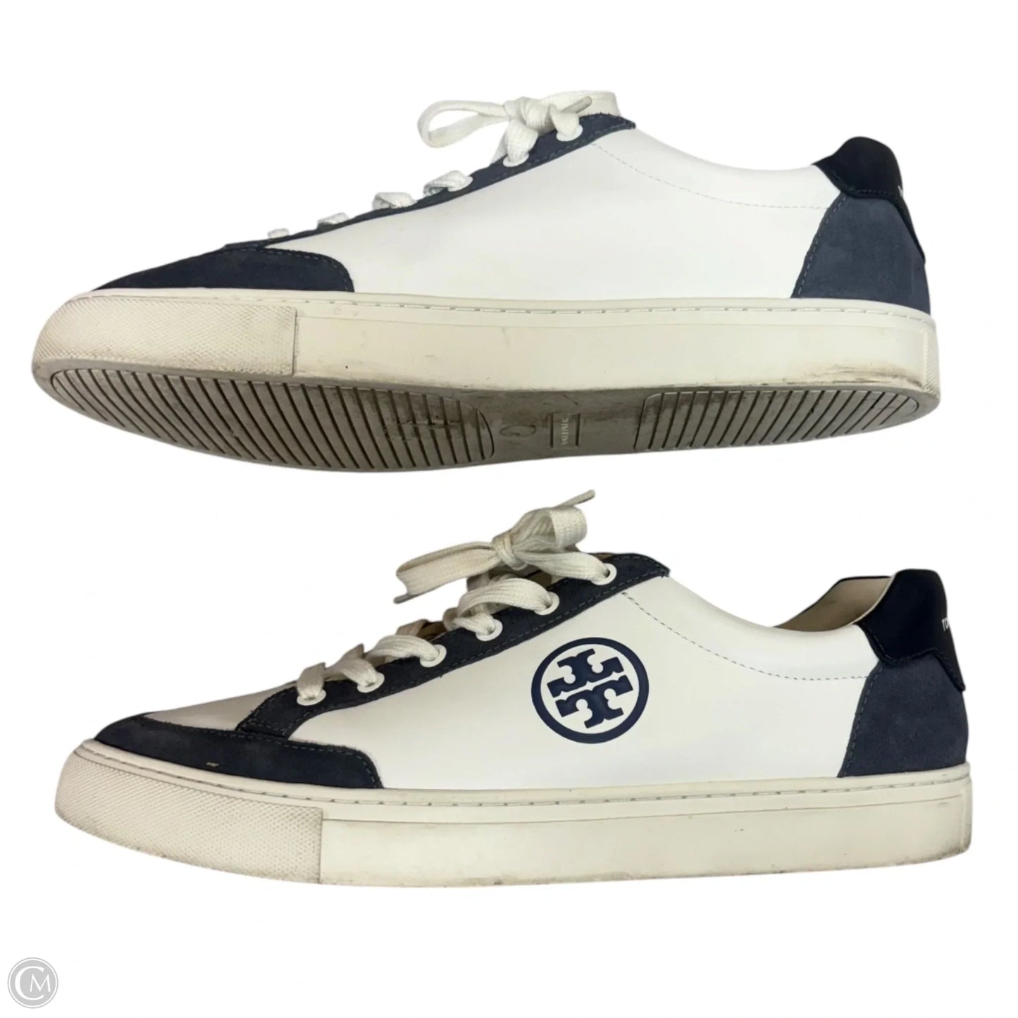 Shoes Designer By Tory Burch In Blue & White, Size: 11
