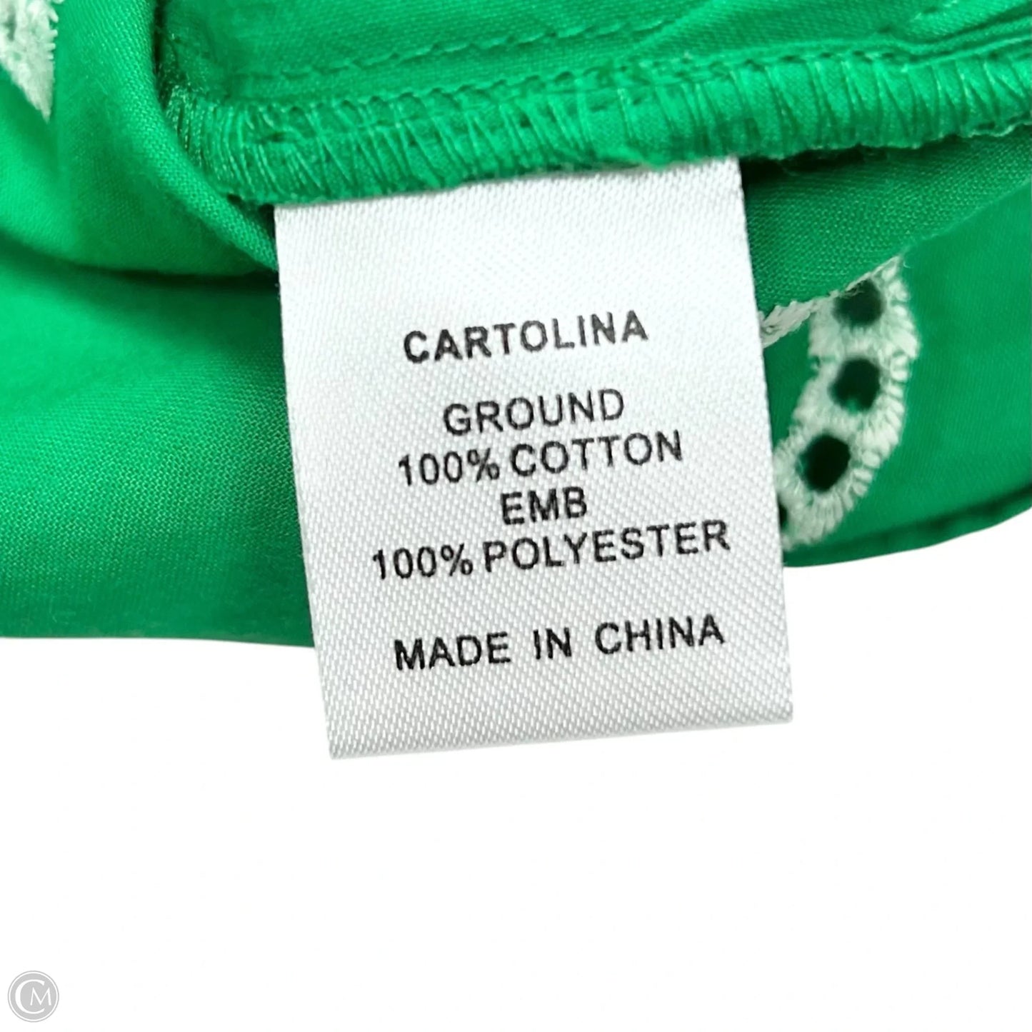 Top Short Sleeve By Cartolina In Green & White, Size: S