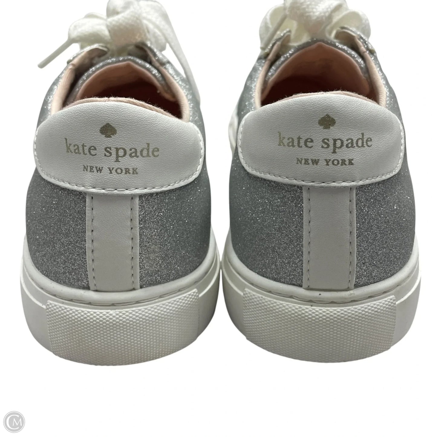Shoes Designer By Kate Spade In Silver, Size: 10