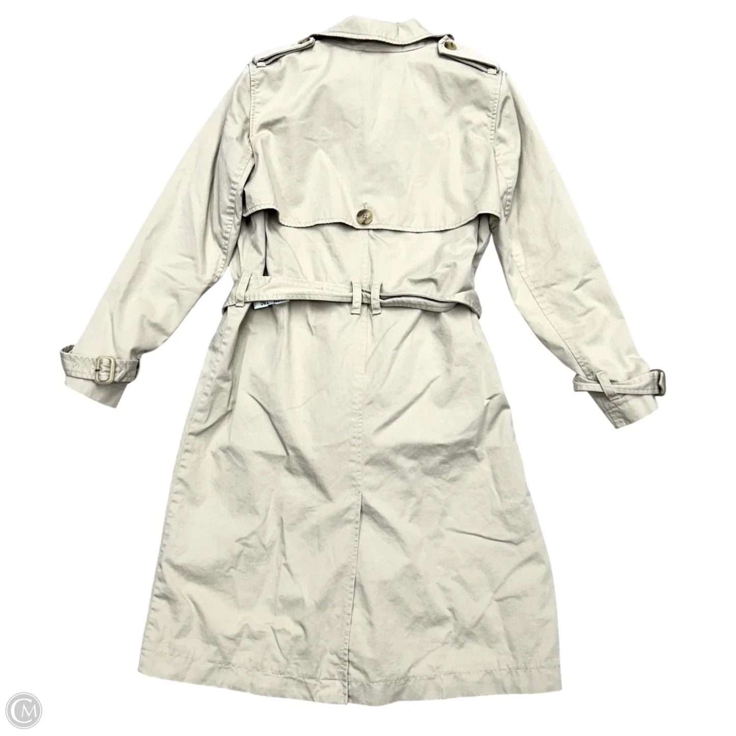 Coat Trench Coat By Gap In Cream, Size: Lp