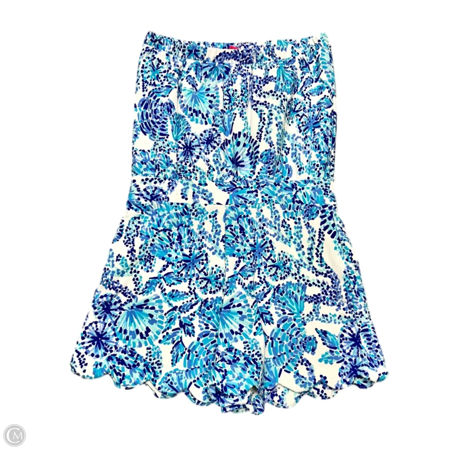 Romper Designer By Lilly Pulitzer In Blue & White, Size: S