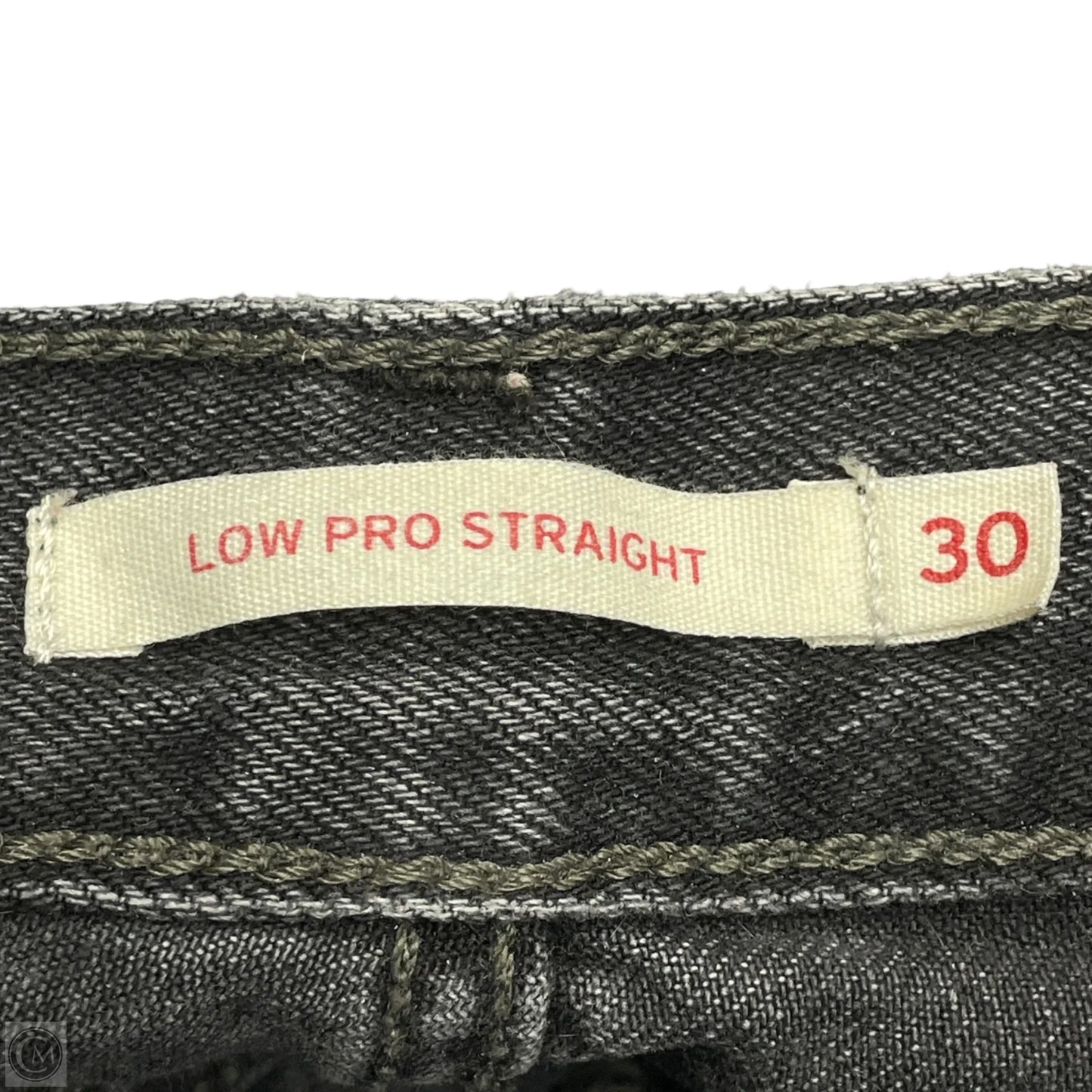 Jeans Straight By Levis In Black Denim, Size: 10