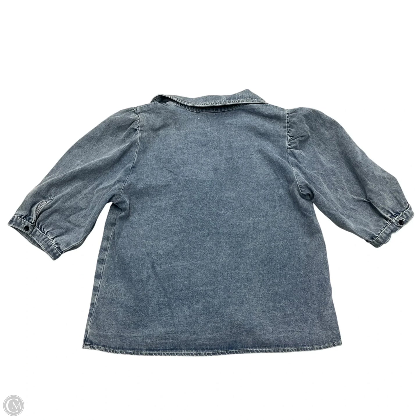 Top Short Sleeve By English Factory In Blue Denim, Size: L