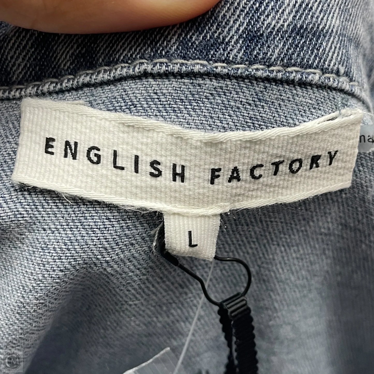 Top Short Sleeve By English Factory In Blue Denim, Size: L