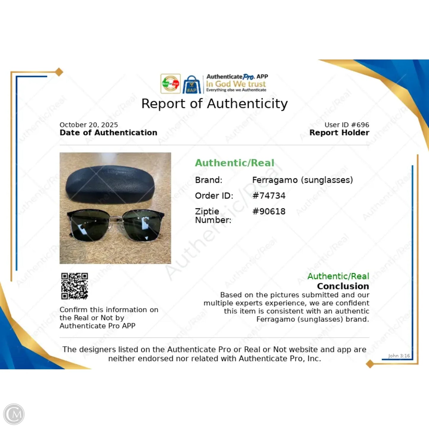 Sunglasses Luxury Designer By Ferragamo, Size: Medium