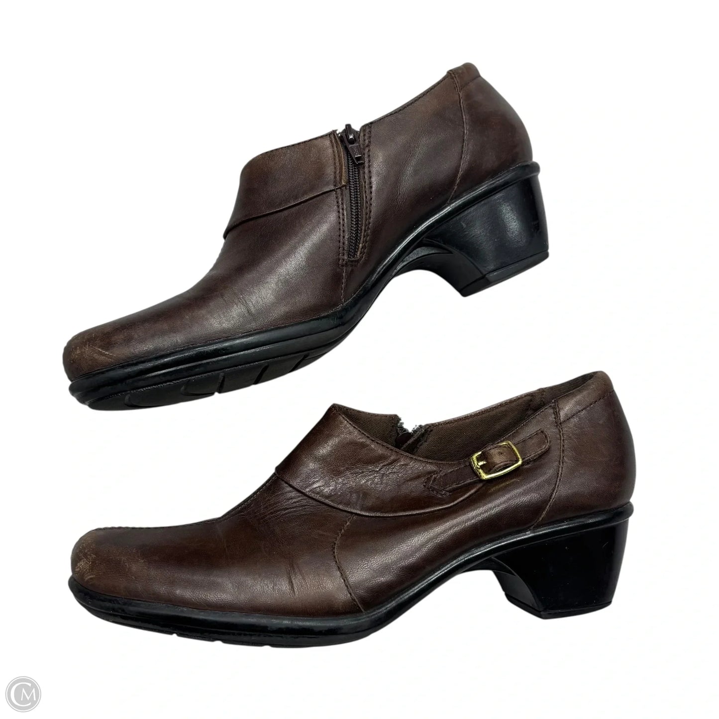 Shoes Heels Block By Clarks In Brown, Size: 8