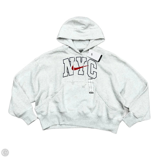 Sweatshirt Hoodie By Nike In Grey, Size: S