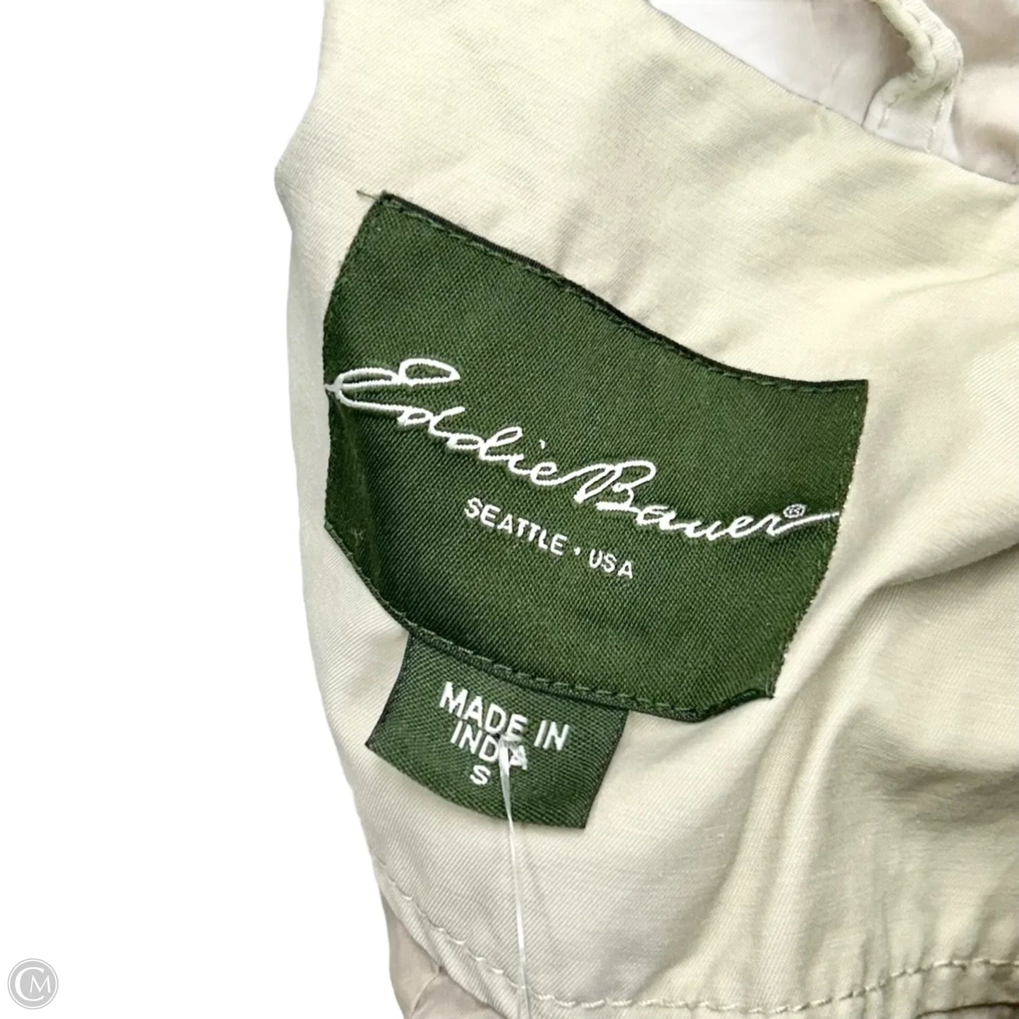 Jacket Windbreaker By Eddie Bauer In Cream, Size: S