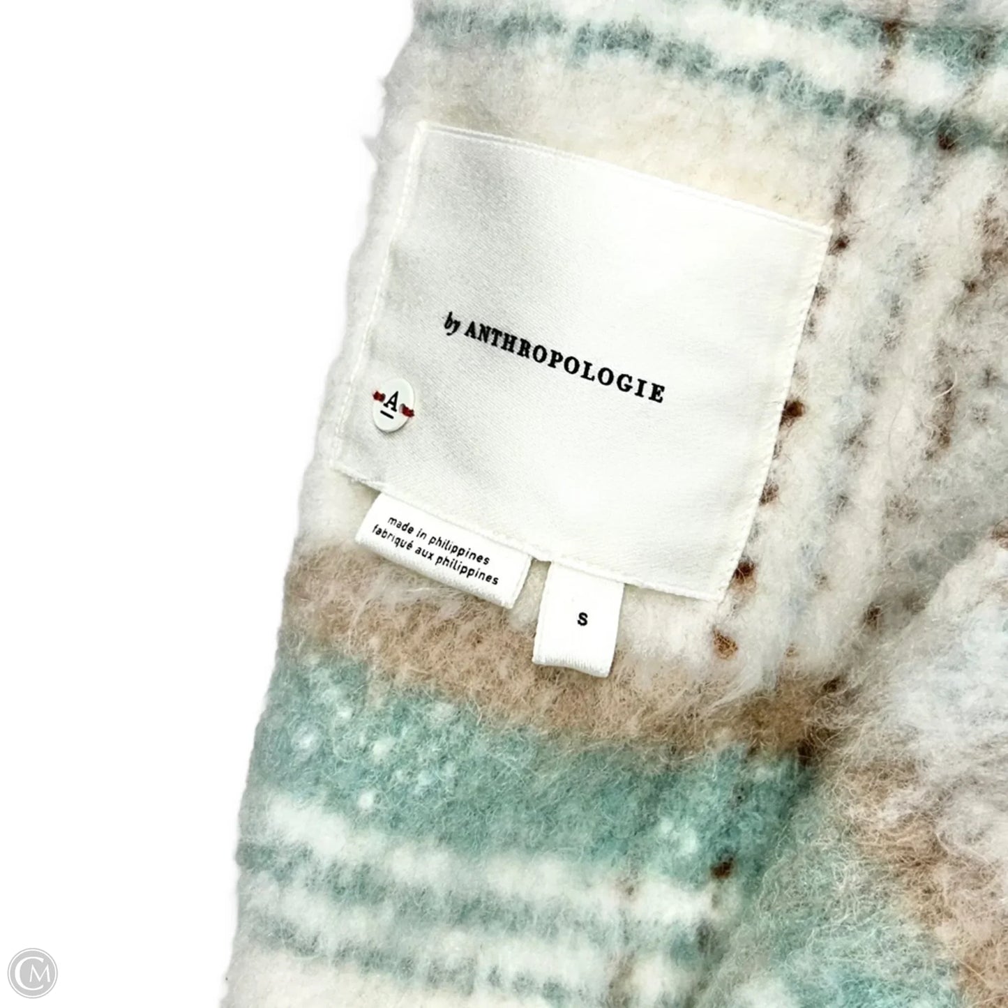 Coat Wool By Anthropologie In Plaid Pattern, Size: S