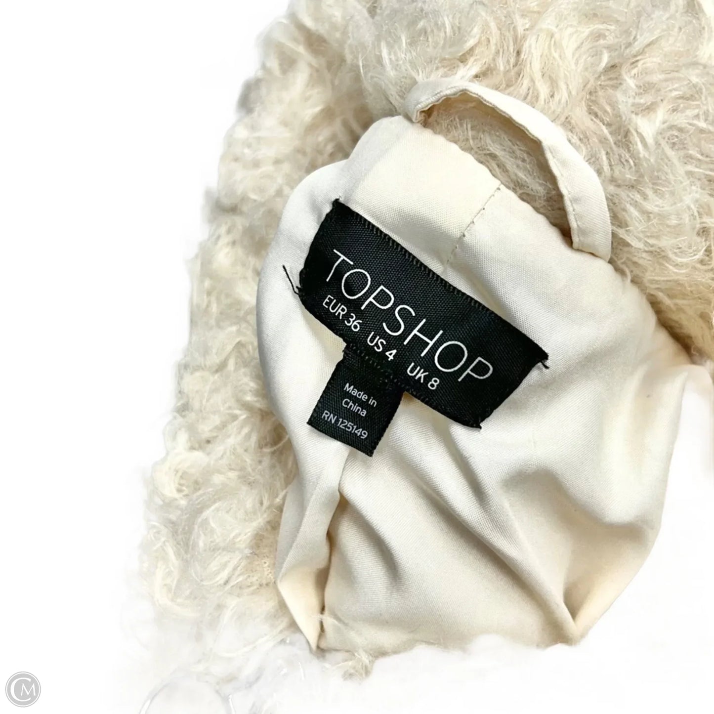 Jacket Faux Fur & Sherpa By Top Shop In Cream, Size: S