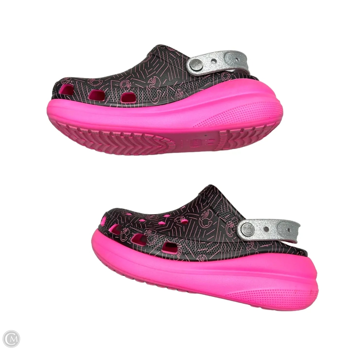 Shoes Sneakers Platform By Crocs In Black & Pink, Size: 9