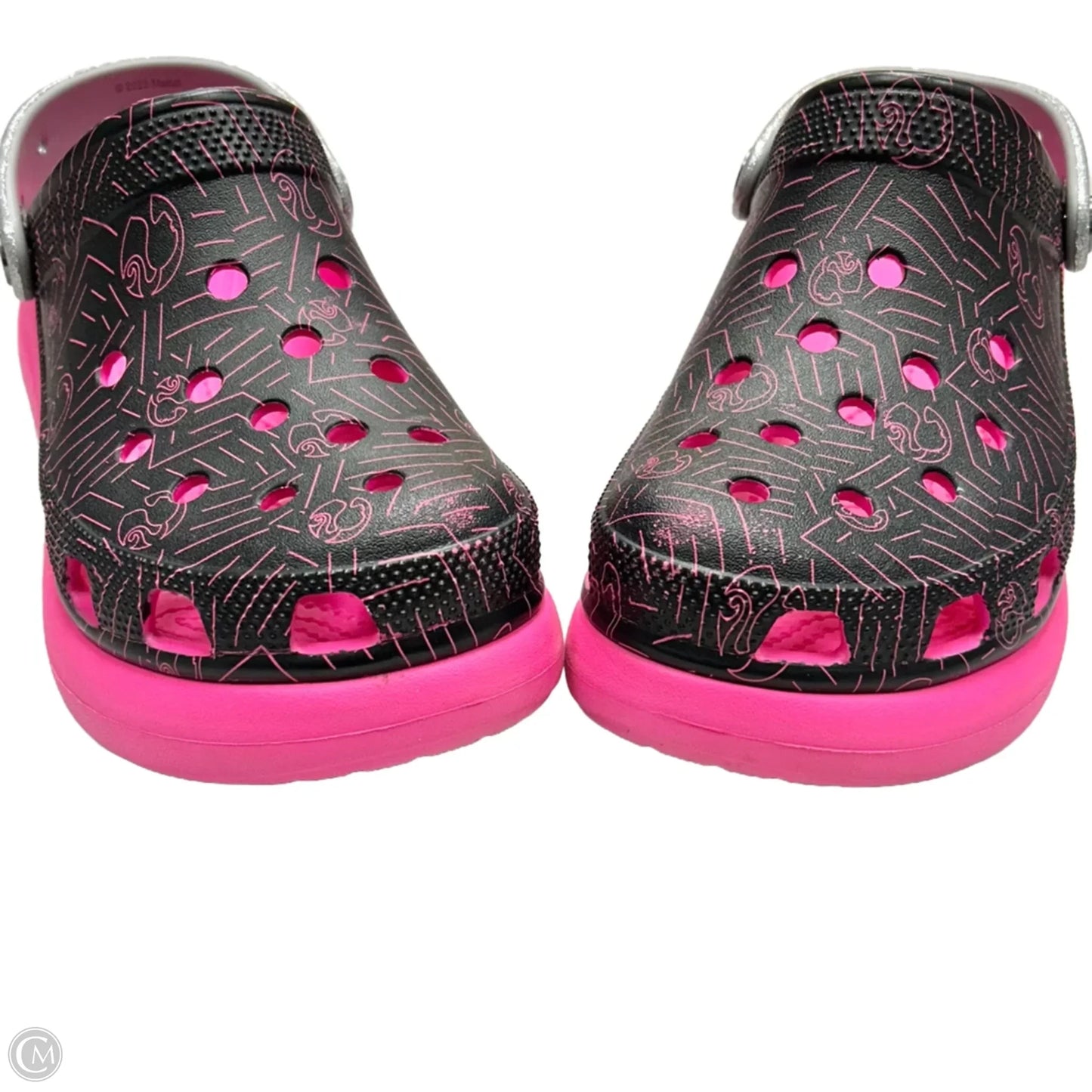 Shoes Sneakers Platform By Crocs In Black & Pink, Size: 9