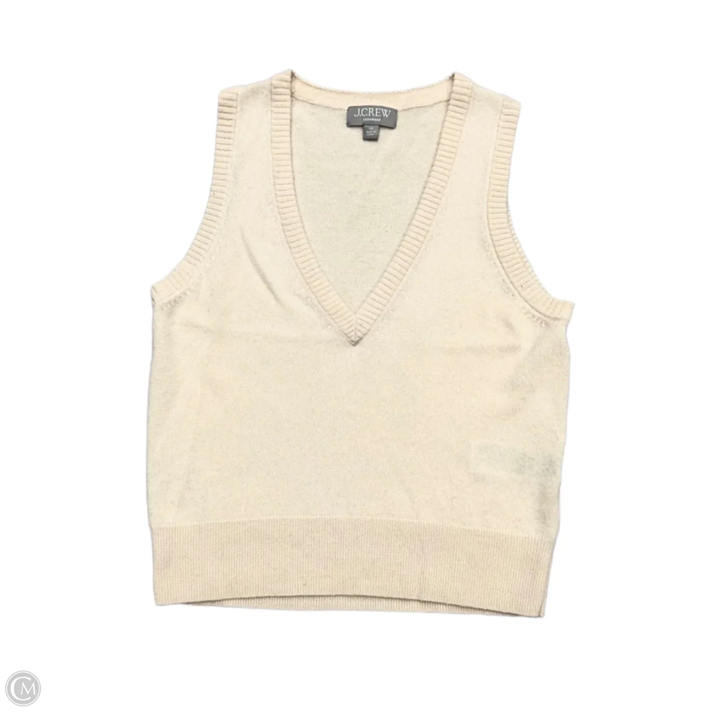 Vest Sweater Cashmere By J. Crew In Cream, Size: Xs