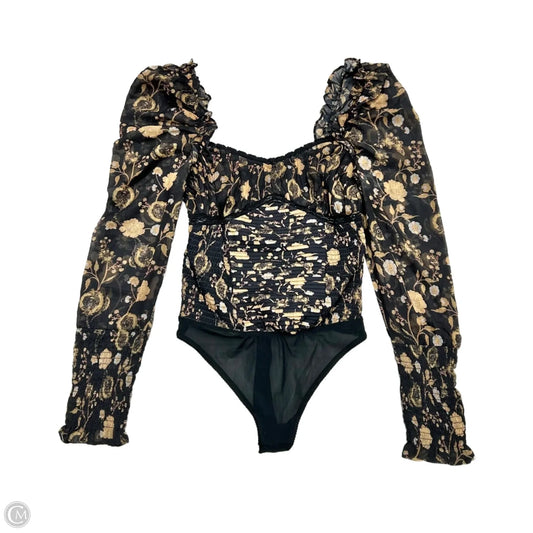 Bodysuit By Free People In Black & Tan, Size: S