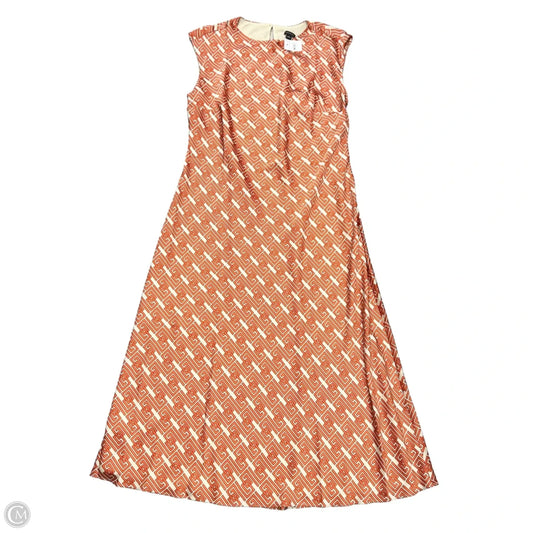 Dress Casual Maxi By Ann Taylor In Cream & Orange, Size: L