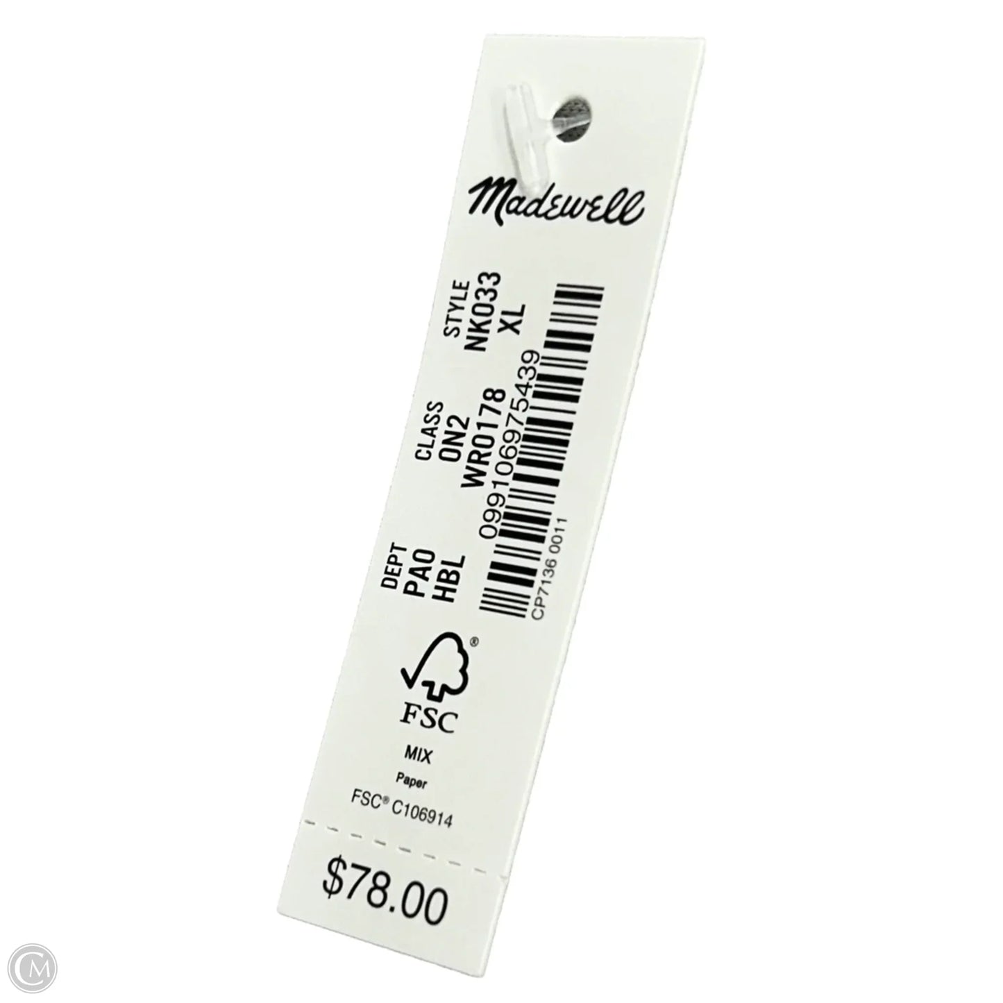 Blouse Short Sleeve By Madewell In Blue & White, Size: Xl