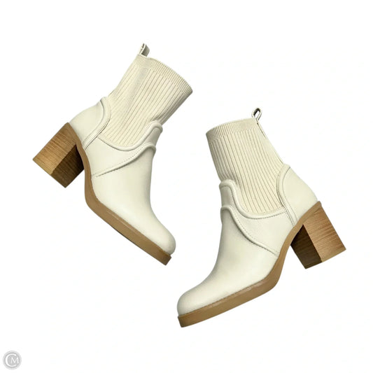Boots Mid-calf Heels By Bare Traps In White, Size: 8