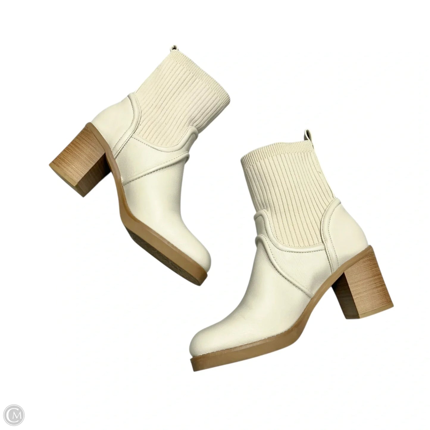 Boots Mid-calf Heels By Bare Traps In White, Size: 8
