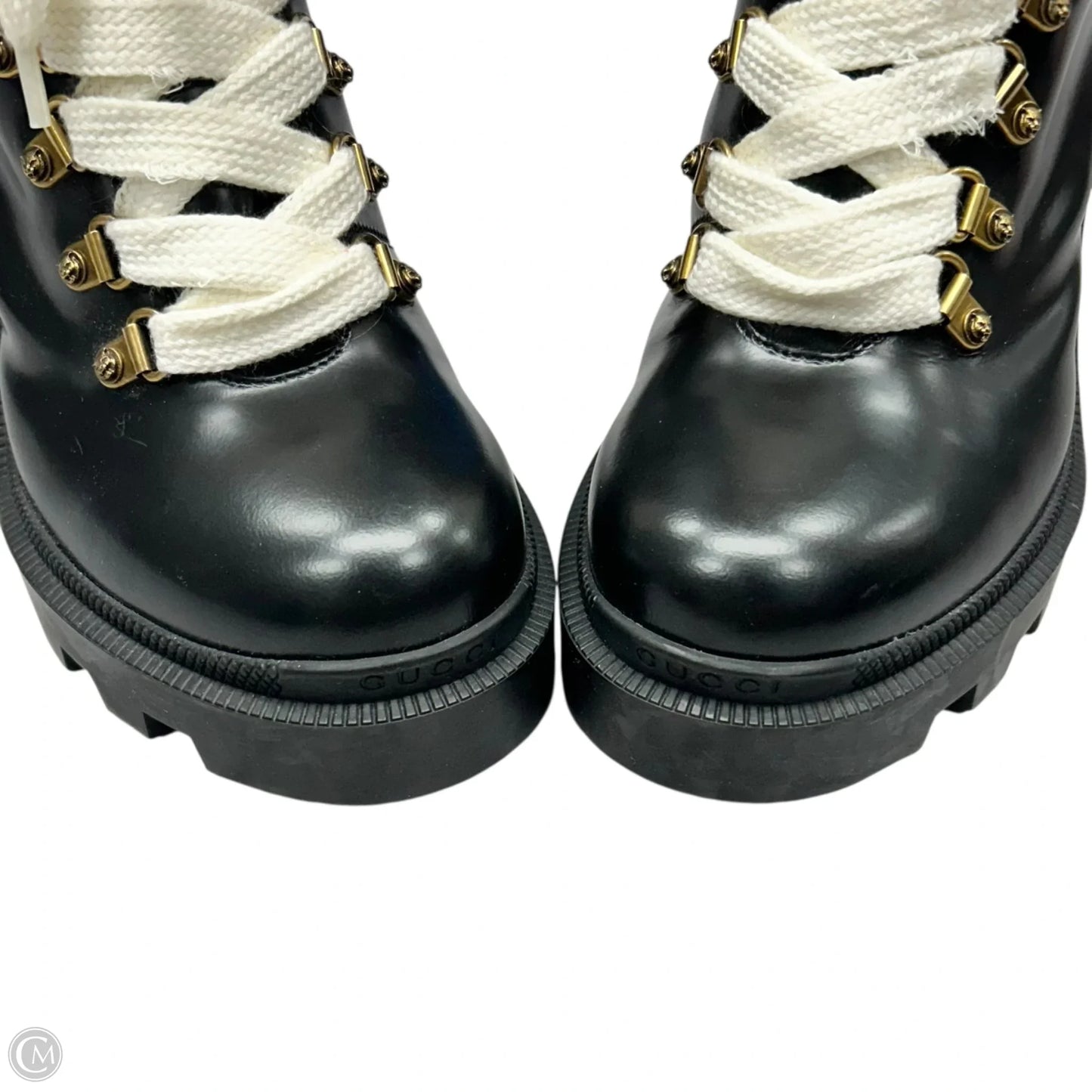 Boots Luxury Designer By Gucci In Black, Size: 7