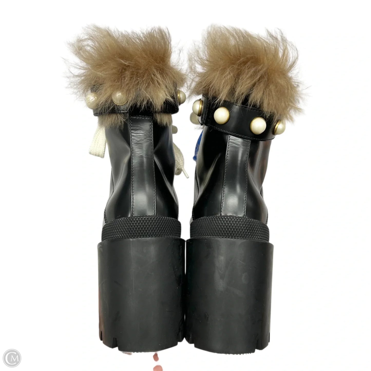 Boots Luxury Designer By Gucci In Black, Size: 7