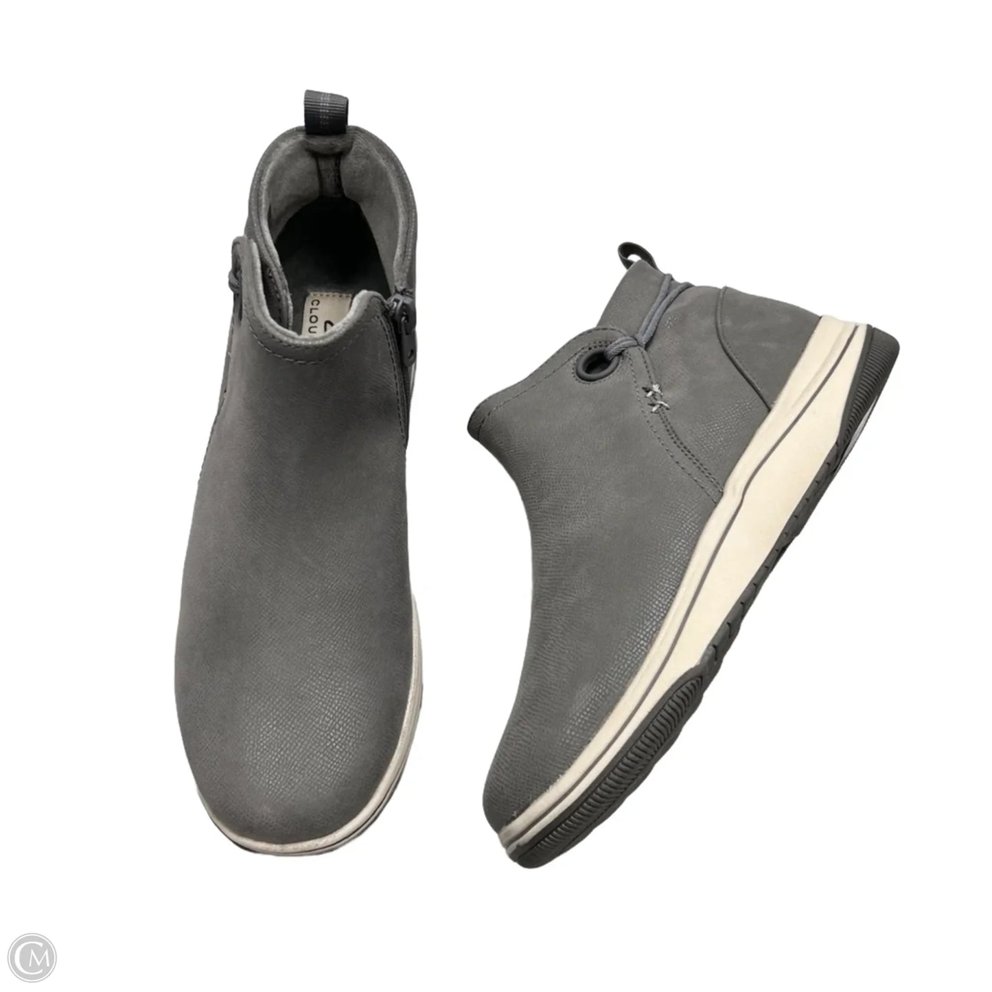 Boots Ankle Flats By Clarks In Grey, Size: 7