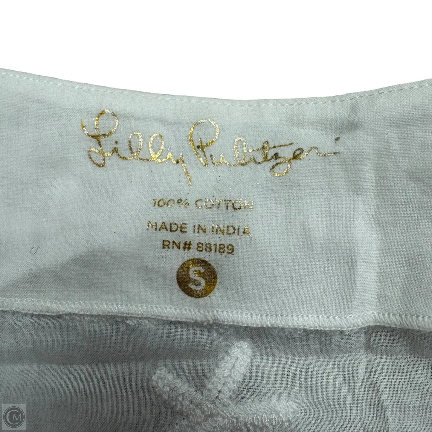 Top Short Sleeve Designer By Lilly Pulitzer In White, Size: S