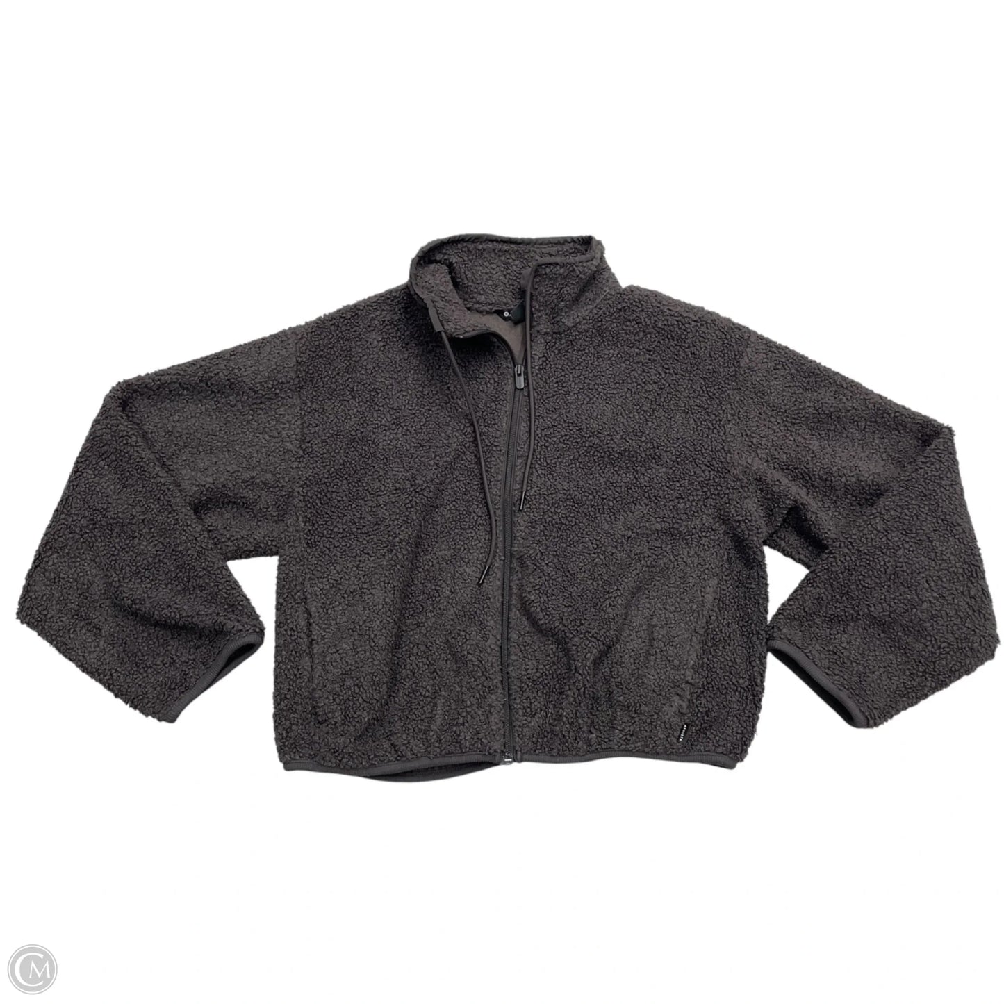 Jacket Faux Fur & Sherpa By Athleta In Grey, Size: S