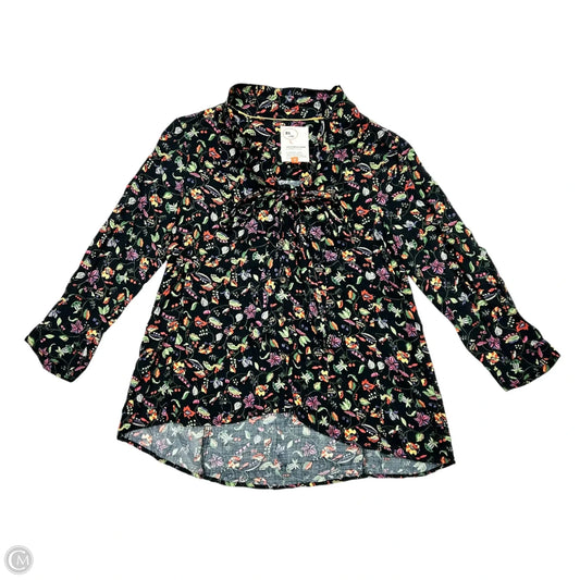 Top Long Sleeve By Anthropologie In Black, Size: S
