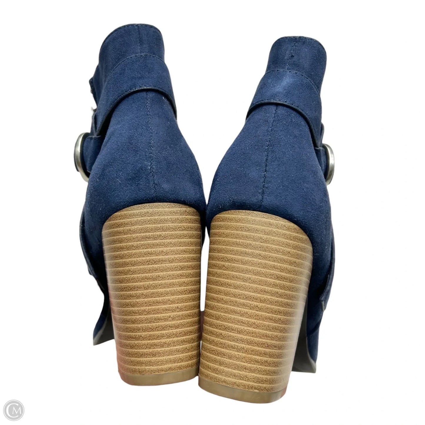 Boots Ankle Heels By Apt 9 In Blue Denim, Size: 9.5