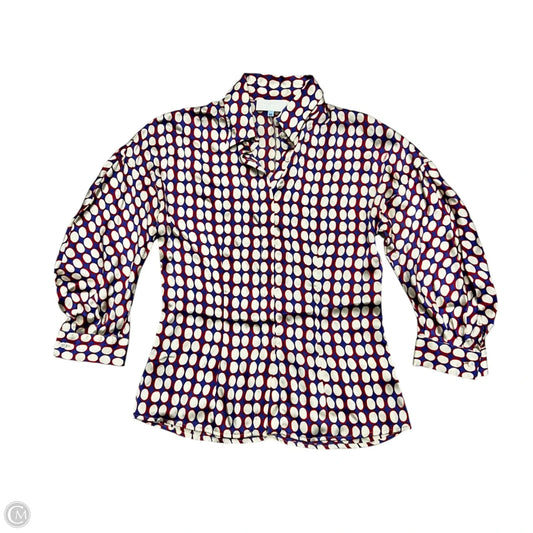 Blouse Long Sleeve By Malo In Blue & Red, Size: S