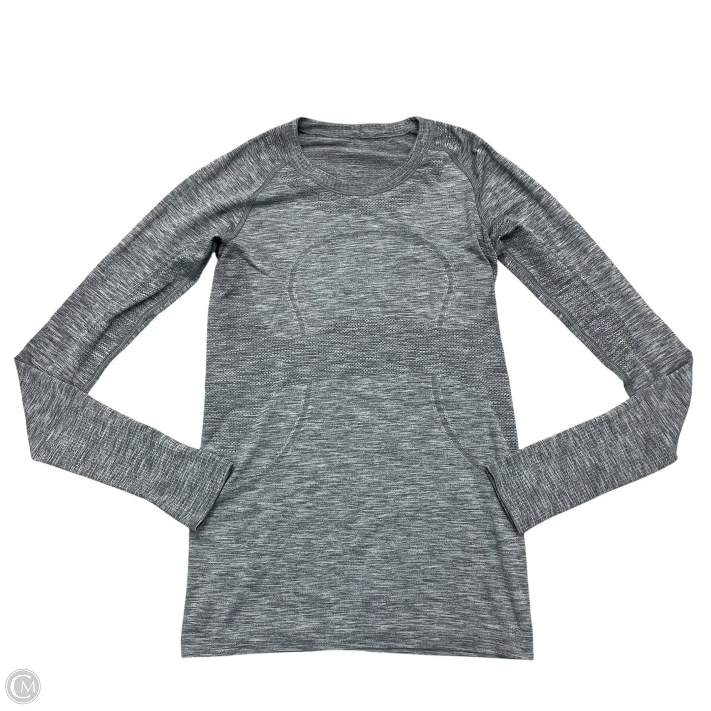 Athletic Top Long Sleeve Collar By Lululemon In Grey, Size: S