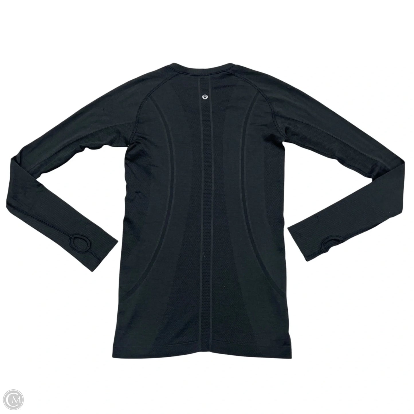 Athletic Top Long Sleeve Collar By Lululemon In Black, Size: S