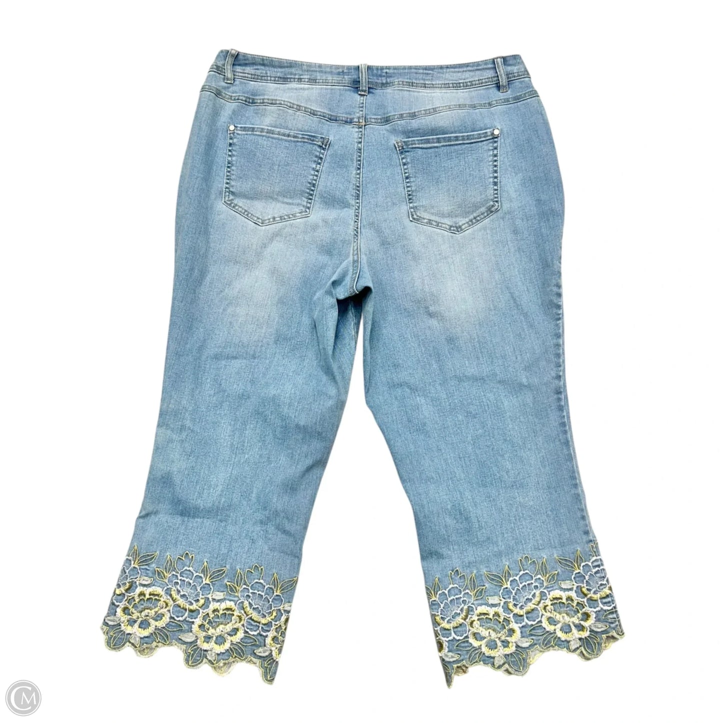Jeans Cropped By Cato In Blue Denim, Size: 16