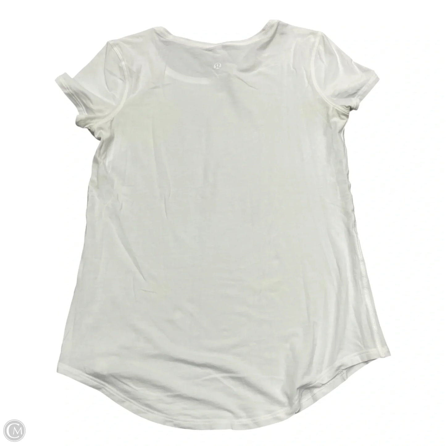 Athletic Top Short Sleeve By Lululemon In White, Size: Xs