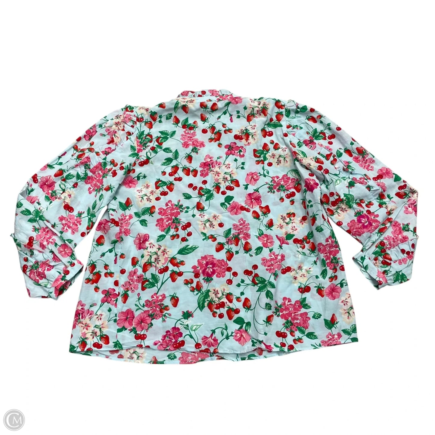 Blouse Long Sleeve By Ann Taylor In Blue & Pink, Size: Sp