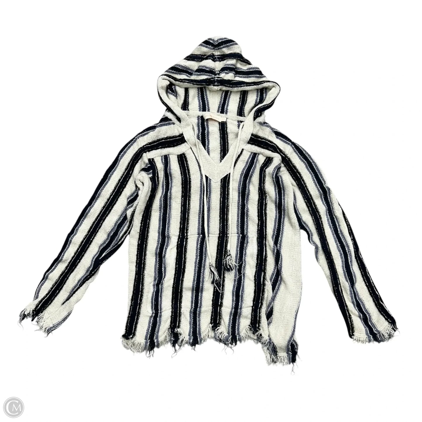Sweatshirt Designer By Tory Burch In Blue & Cream, Size: Xs